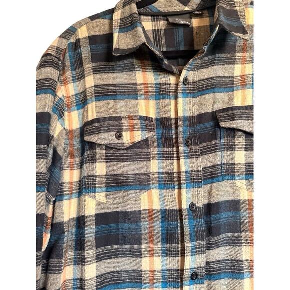 Burnside Sz L Plaid Flannel Button Down Flannel Shirt Outdoor Workwear - Picture 9 of 14
